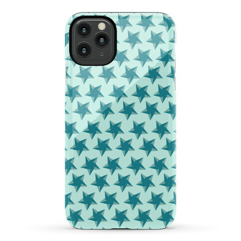 Teal Star Pattern Phone Case